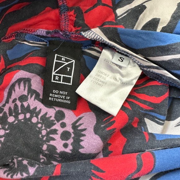 La DoubleJ Short and Sassy Red Blue Cotton Poplin Fit Flare Mini Dress SMALL - Picture 8 of 12